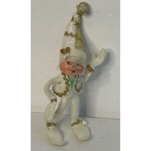 Vintage Annalee Elegant Elf New Years 5” Posable Shelf Sitter Mischievous 2013